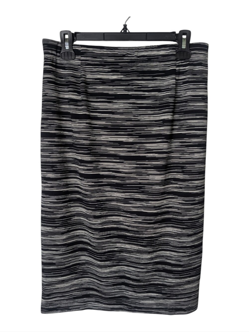 Missoni Womens Pencil Skirt 46/10 Black White Stripe Midi 100% Cotton NWT Italy